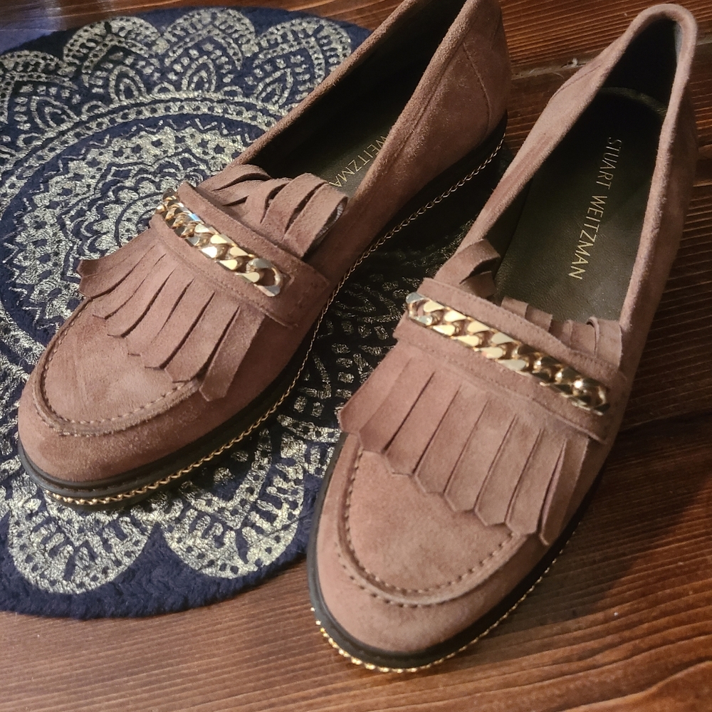 Stuart Weitzman SZ 8.5 NEW leather Heeled Loafers